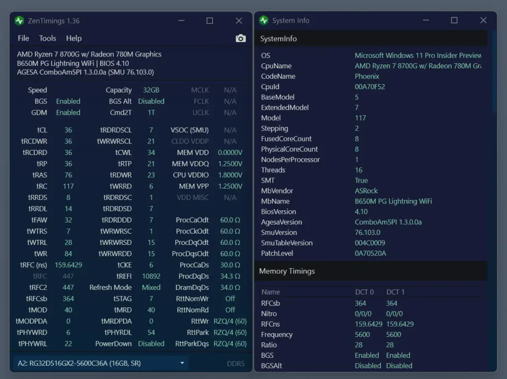 ZenTimings 1.36 screen
