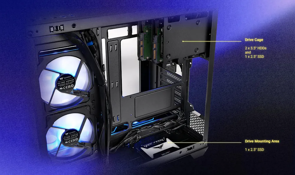 drive bay Vision 330 CR ARGB Mid Tower Chassis