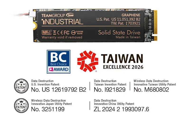 TEAMGROUP เตรียมจัดแสดงนวัตกรรมระดับอุตสาหกรรมและผู้บริโภคในงาน COMPUTEX 2026 เสริมความแข็งแกร่งด้านความปลอดภัยพร้อมปลดปล่อยประสิทธิภาพ AI ขั้นสุด 2 TEAMGROUP INDUSTRIAL P250Q One Click Data Destruction SSD Series