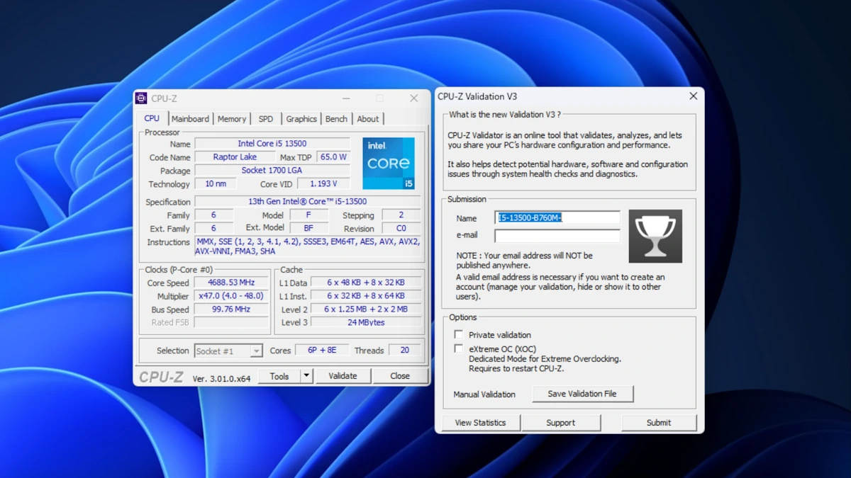 CPUID อัปเดต CPU-Z 3.01 พร้อมปรับโฉม CPU-Z Validator V3 ยกระดับจากเครื่องมือสำหรับตรวจสอบข้อมูลฮาร์ดแวร์ สู่แพลตฟอร์มวิเคราะห์สุขภาพคอมพิวเตอร์ 1 cpu z 301