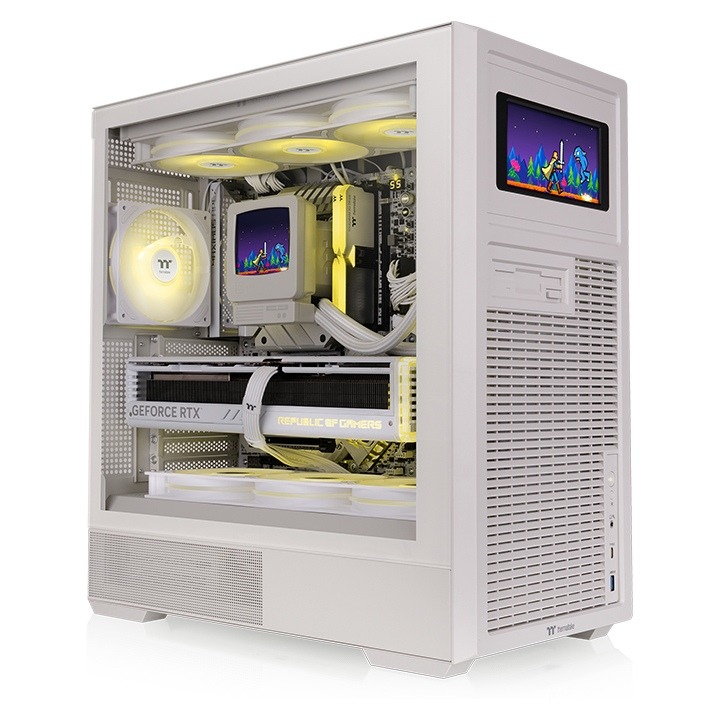 Thermaltake Retro 360 Ultra ARGB Sync AIO Liquid Cooler ชุดน้ำ 360 มม. สายเรโทร พร้อมจอ LCD ทรง CRT และพัดลมแบบเฟรมเดียว 5 retro 360 ultra argb sync aio liquid cooler 6